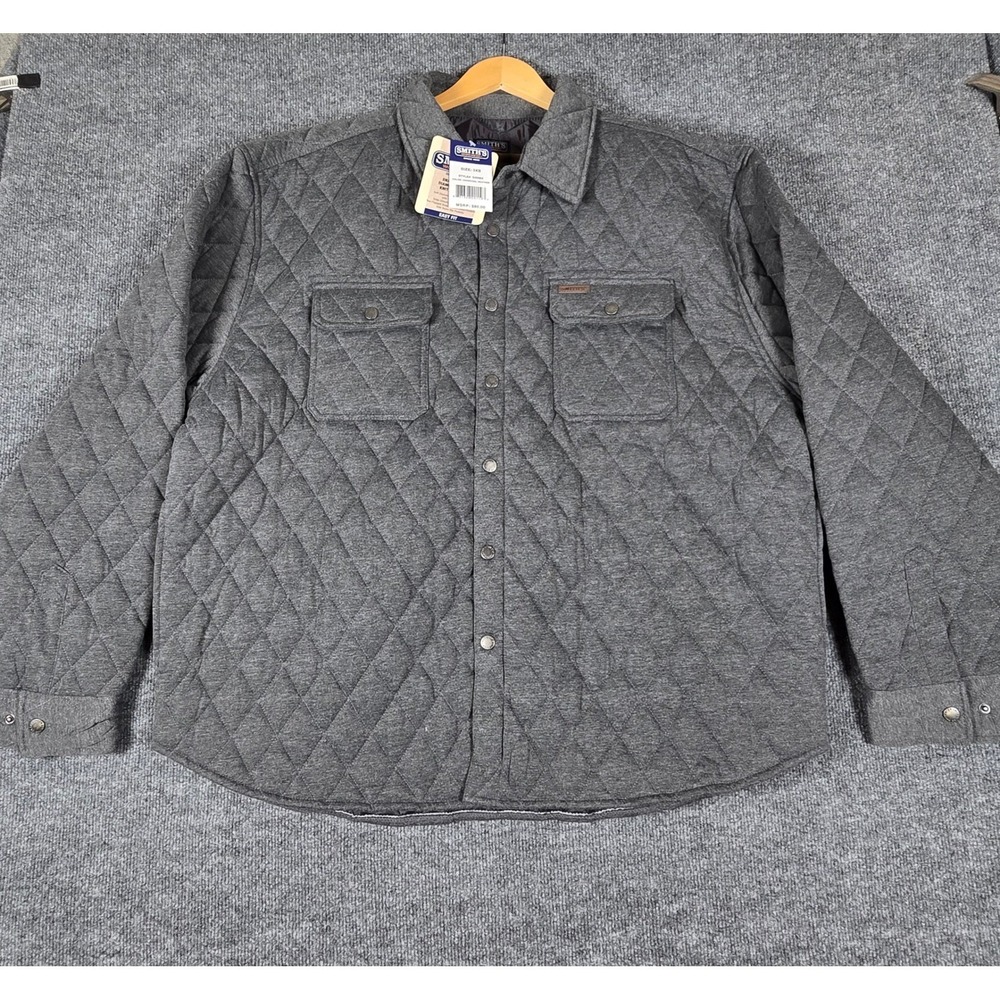 Smith's Workwear Big & Tall Men Snap Closure Diamond Quilted Knit Shirt-Jac 3XB